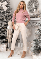 Krótki Sveter Single Snowflake ružový