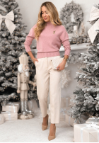 Krótki Sveter Single Snowflake ružový