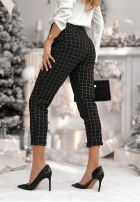 látkové Nohavice Cigaretky w kratę Little Squares čierne
