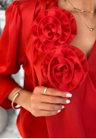 Kopertowa Blúzka z różami Rosette červená