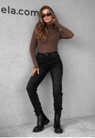 Ľahký Sveter z golfem z kaszmirem Be The One čokoládový