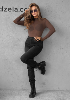 Ľahký Sveter z golfem z kaszmirem Be The One čokoládový