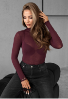 Ľahký Sveter z golfem z kaszmirem Be The One bordová