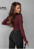 Ľahký Sveter z golfem z kaszmirem Be The One bordová