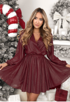 Błyszcząca Šaty mini z paskiem Never Texted Back bordová