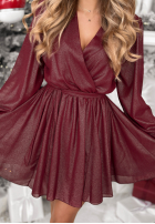 Błyszcząca Šaty mini z paskiem Never Texted Back bordová