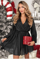 Błyszcząca Šaty mini z paskiem Never Texted Back čierna