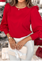 Elegancka Blúzka z bufkami Miss Me červená