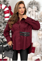 Długa Košeľa tunika z paskami Can Only Be bordová