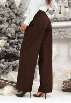 Nohavice z przeszyciami After You Left čokoládové