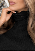 Rebrovaný Sveter z koronką Lacy Dreams čierne