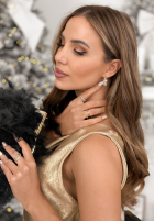 Náušnice z perłami i cyrkoniami Shinest zlaté