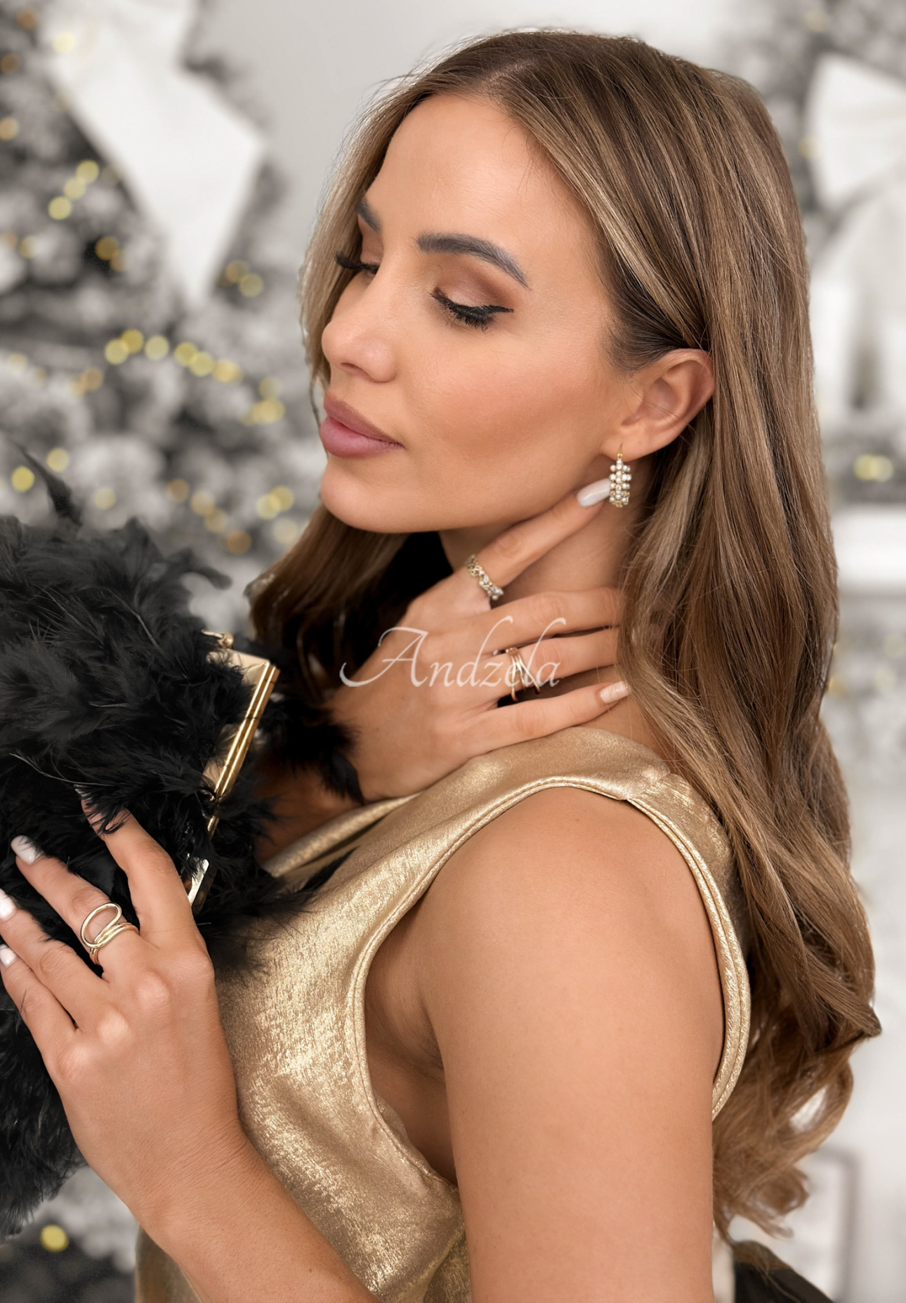 Náušnice s perlami a zirkónmi Shinest zlaté