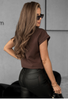 Tričko V-neck čokoládový