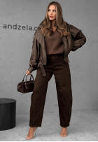 Nohavice džínosové balloon Say Less čokoládové