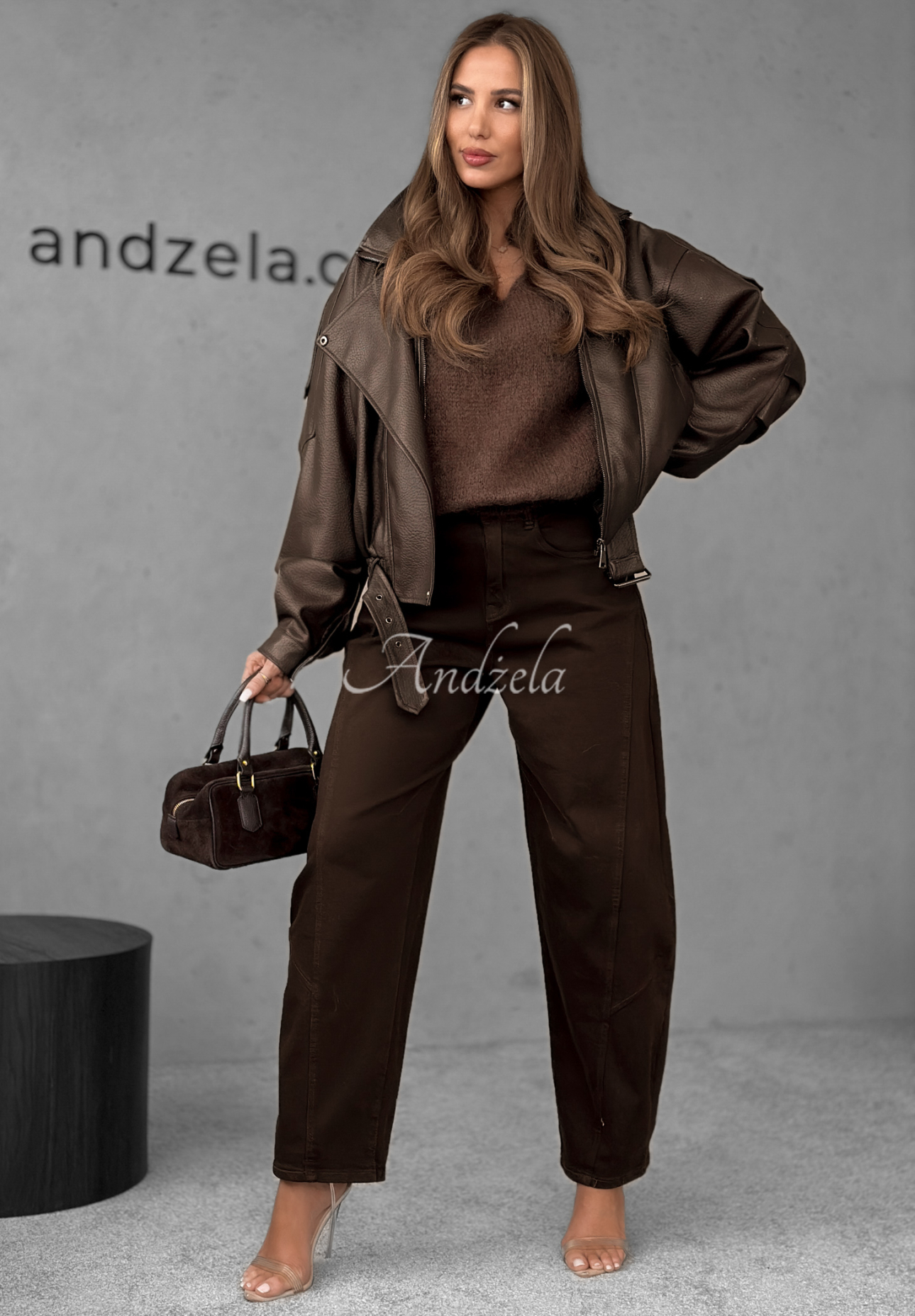 Džínsy balloon Say Less čokoládové