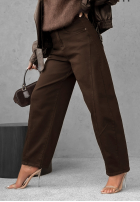 Nohavice džínosové balloon Say Less čokoládové