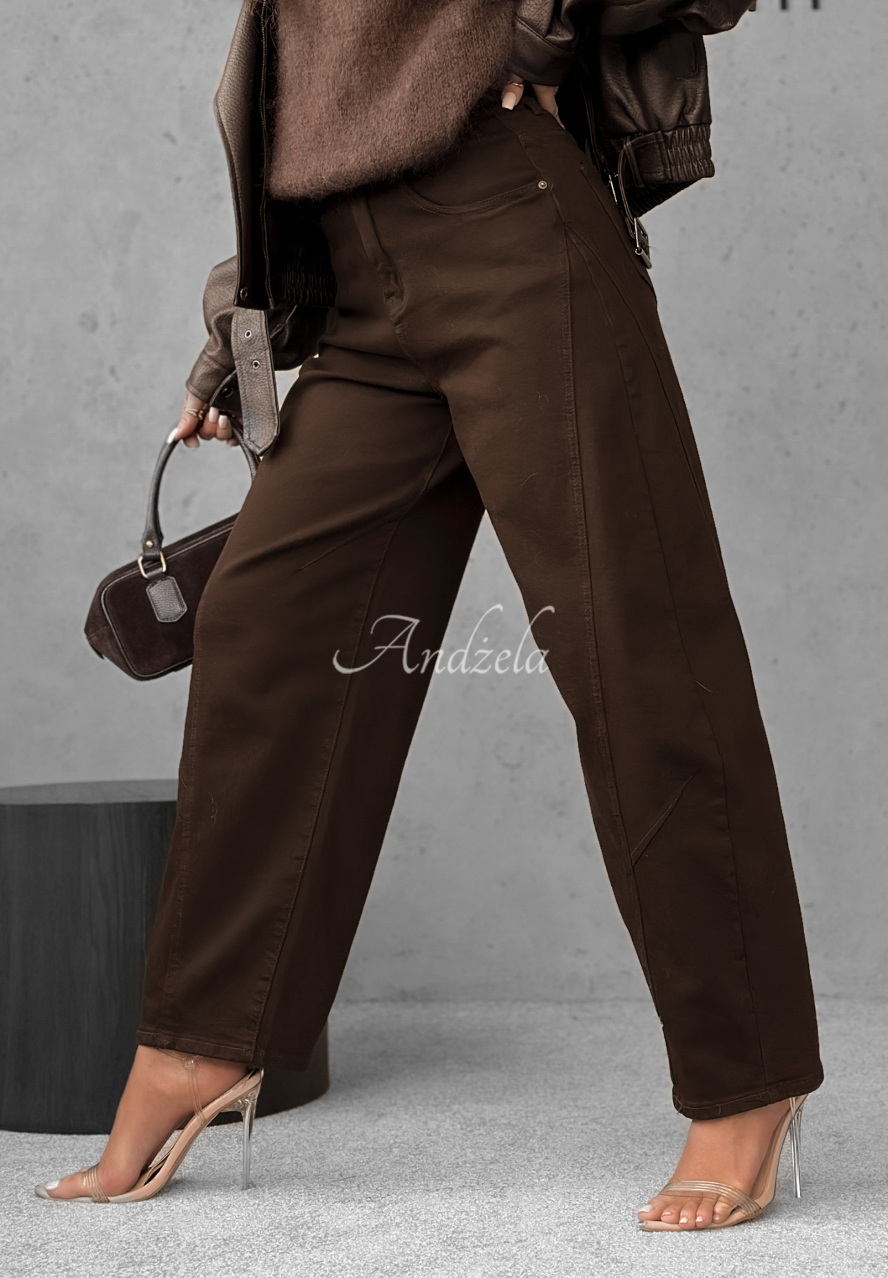 Džínsy balloon Say Less čokoládové