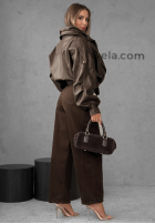 Nohavice džínosové balloon Say Less čokoládové