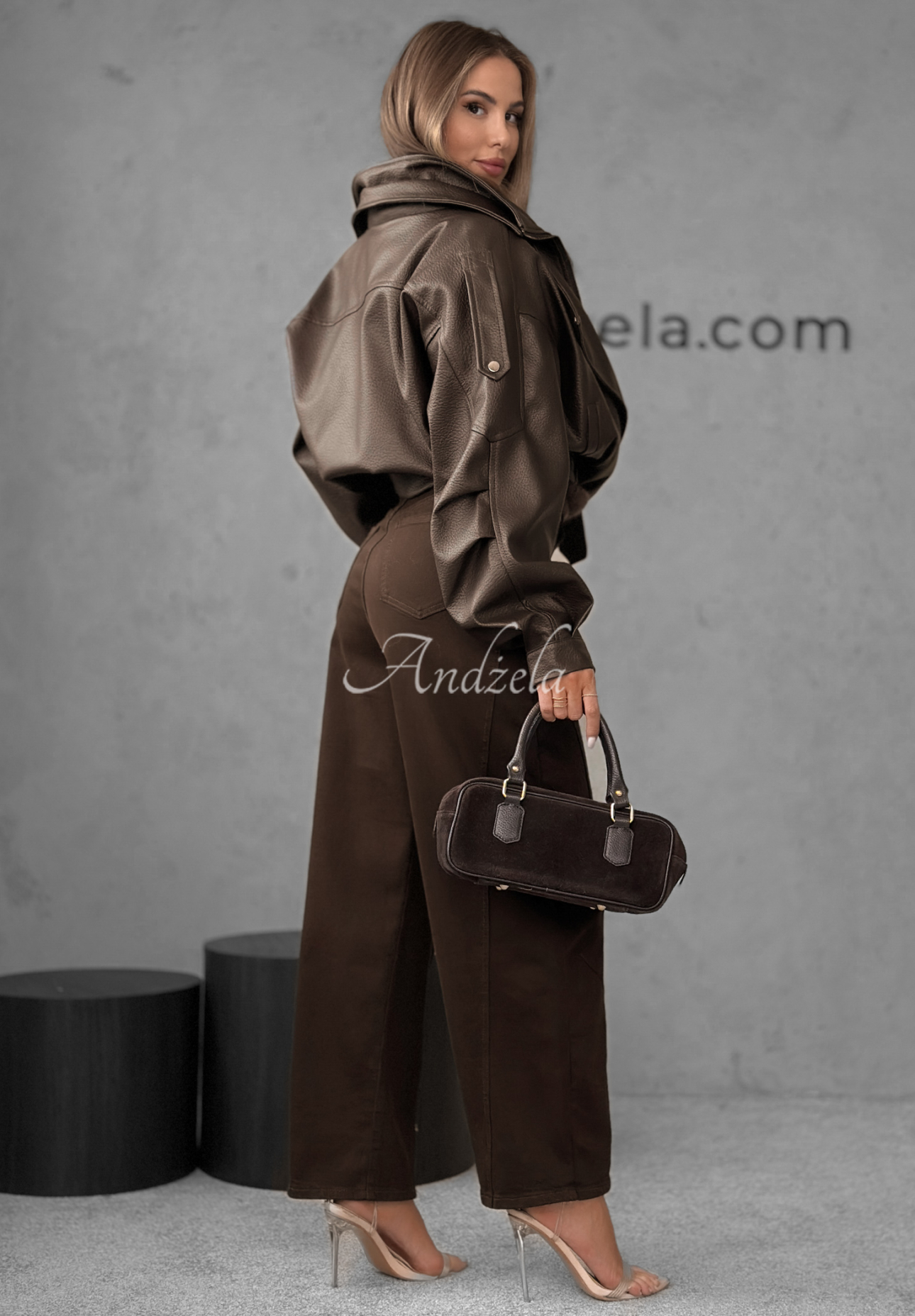 Džínsy balloon Say Less čokoládové