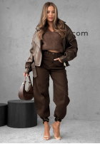 Nohavice džínosové balloon Say Less čokoládové