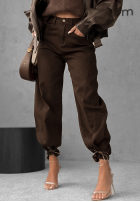 Nohavice džínosové balloon Say Less čokoládové