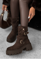 semiošové Členkové Topánky z klamerkami Coldest Months čokoládové