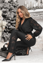 Dlhý Overal z wiązaniem i koronką Weekend Loading čierne