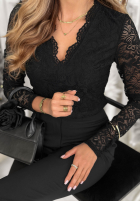 Koronkowa Blúzka z dekoltem Your Dearest čierna