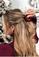 Velúrová Sponka klamra do włosów Velvette Heart bordová