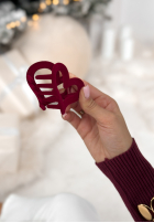 Velúrová Sponka klamra do włosów Velvette Heart bordová