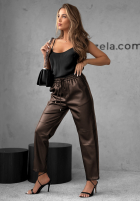 Koženkové nohavice Choosing Myself čokoládové