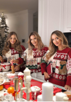 Vianočný Sveter Christmas With Teddy červený