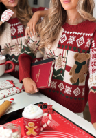 Vianočný Sveter Christmas With Teddy červený