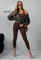 Legíny Push-Up Fit Females ciemnoczekoladowe