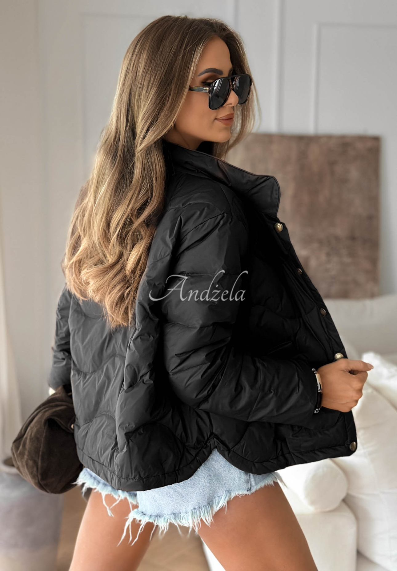 Krátka páperová bunda Last Thing čierna