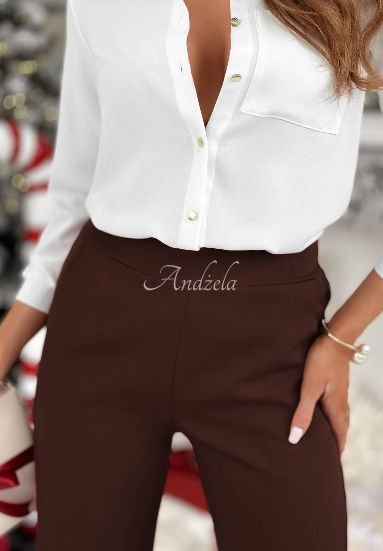 Cigaretové nohavice No Idea čokoládové