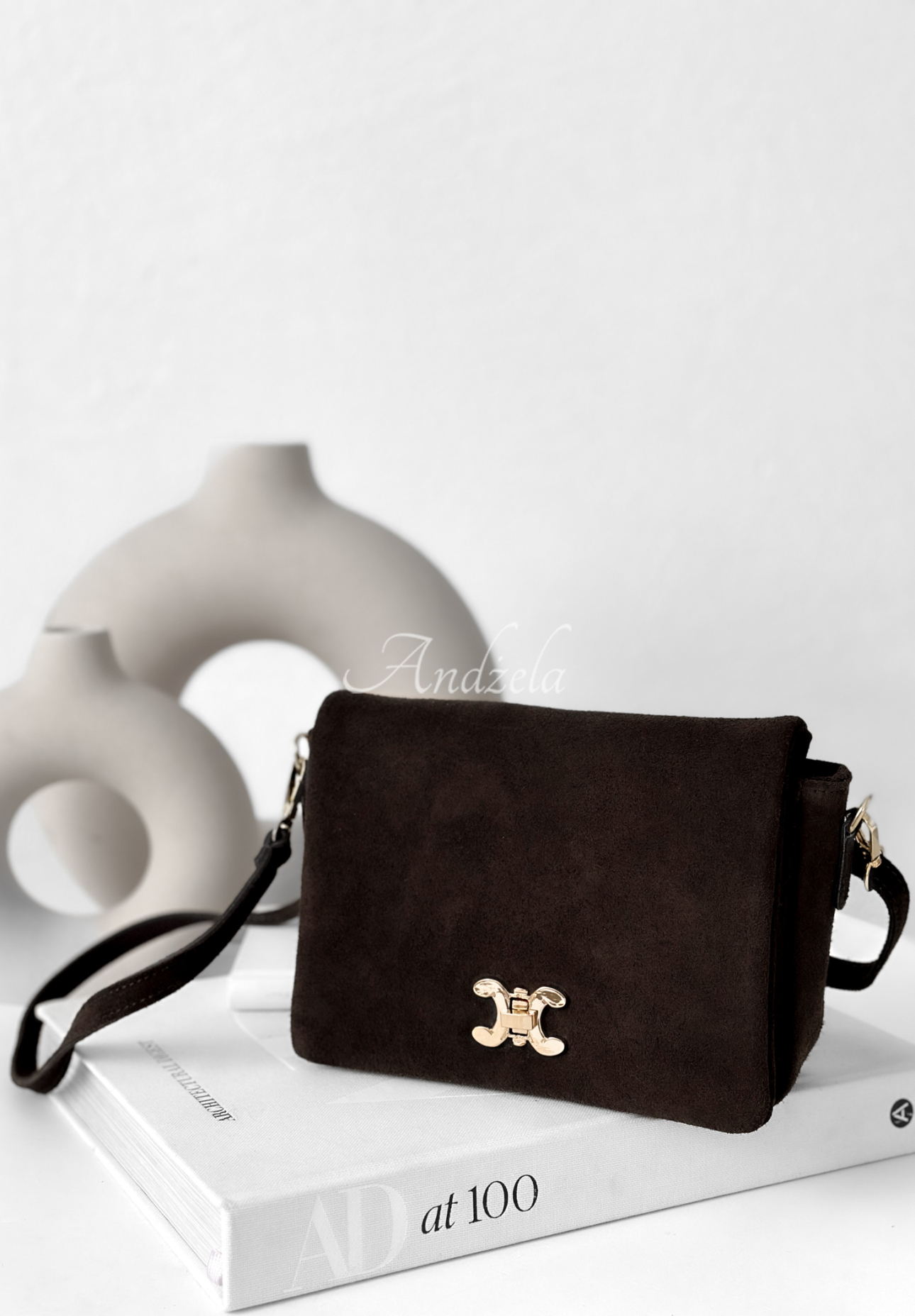 Semišová kabelka In My Closet čokoládová