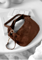 Semišová kabelka Just Lipstick čokoládová