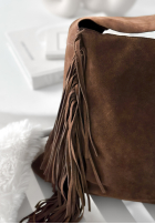 Zamszowa Kabelka z frędzlami Maybe Next Time čokoládová