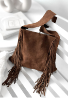 Zamszowa Kabelka z frędzlami Maybe Next Time čokoládová