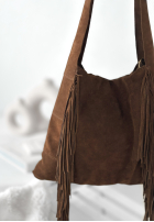 Zamszowa Kabelka z frędzlami Maybe Next Time čokoládová