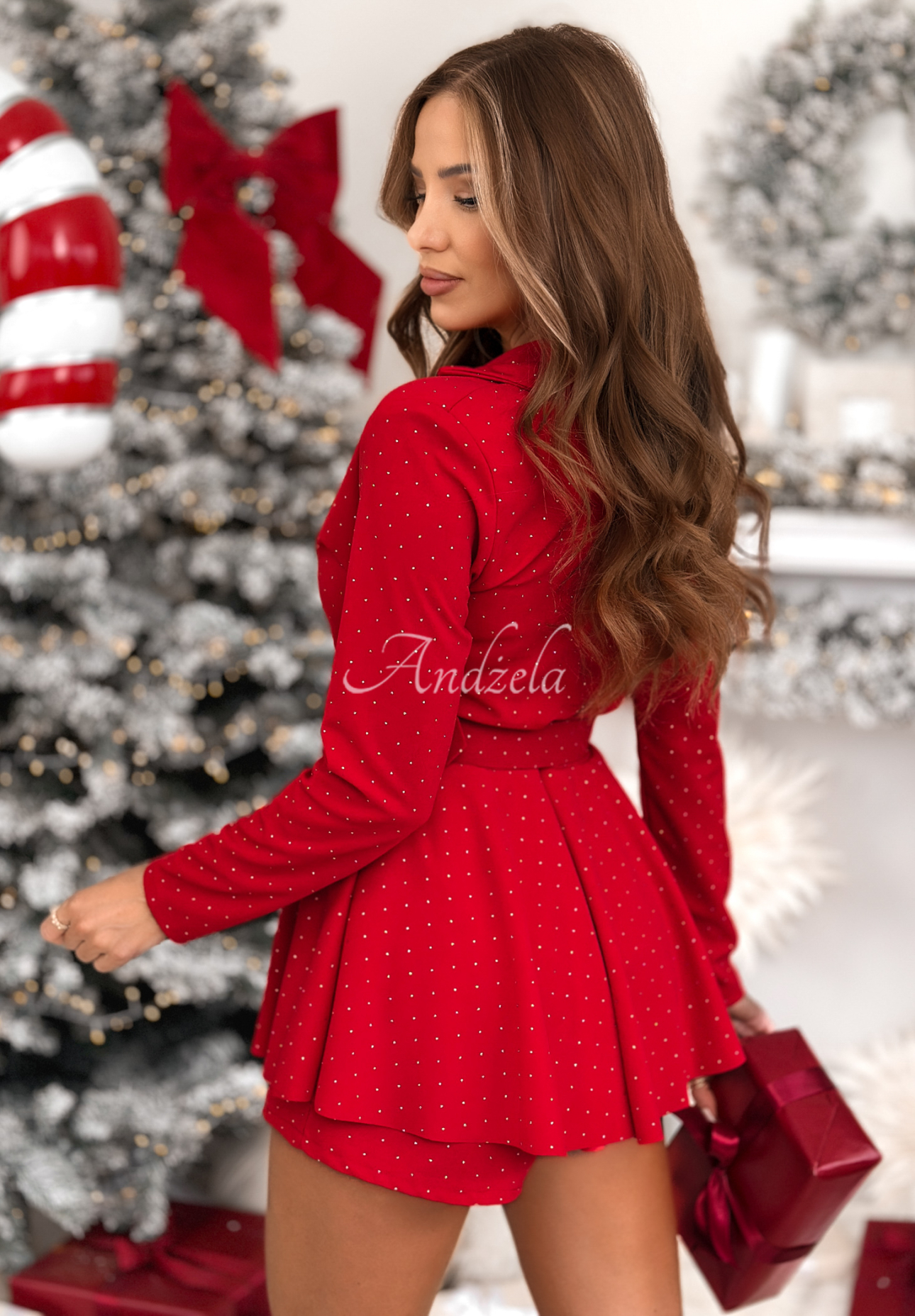 Overal s kryštálikmi Totally Fine červený