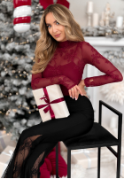 Siateczkowa Blúzka z haftami Go On A Date červená