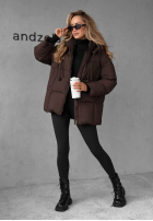 Długa Prešívaná Bunda s kapucňou The Best Way čokoládová