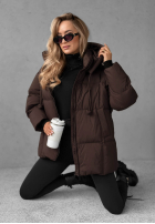 Długa Prešívaná Bunda s kapucňou The Best Way čokoládová