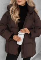 Długa Prešívaná Bunda s kapucňou The Best Way čokoládová