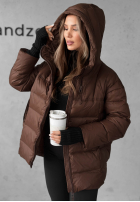 Długa Prešívaná Bunda s kapucňou New In Town čokoládová