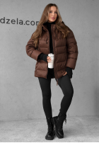 Długa Prešívaná Bunda s kapucňou New In Town čokoládová