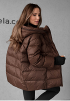 Długa Prešívaná Bunda s kapucňou New In Town čokoládová